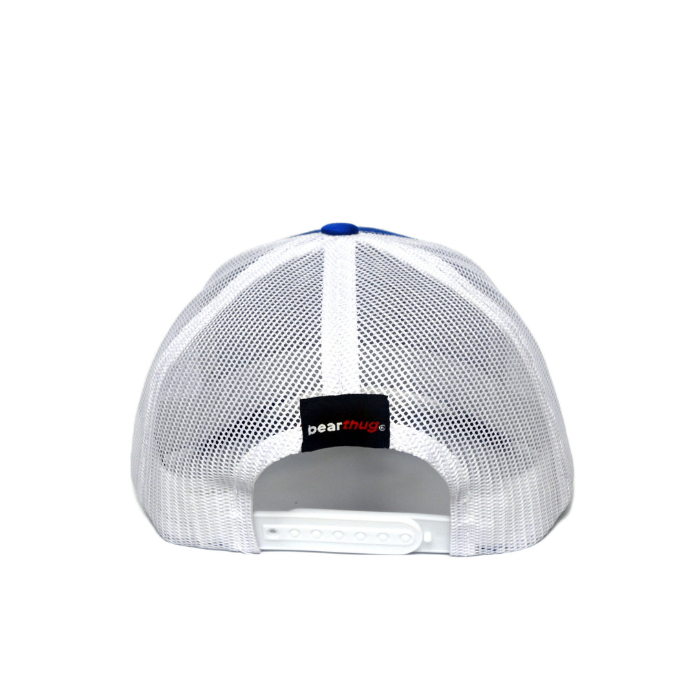 BearThug Snapback Ball Caps - Royal Blue/White Mesh (PVC Patch) - Back