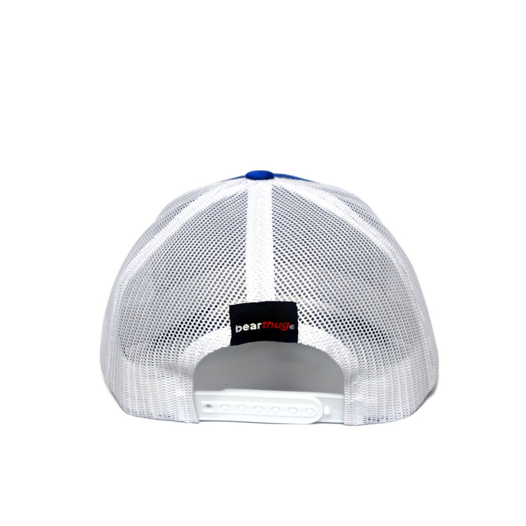 BearThug Snapback Ball Caps - Royal Blue/White Mesh (PVC Patch) - Back