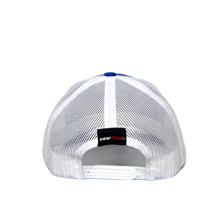 BearThug Snapback Ball Caps - Royal Blue/White Mesh (PVC Patch) - Back