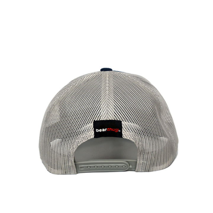 BearThug Snapback Ball Caps - Navy/Grey Mesh (PVC Patch) - Back