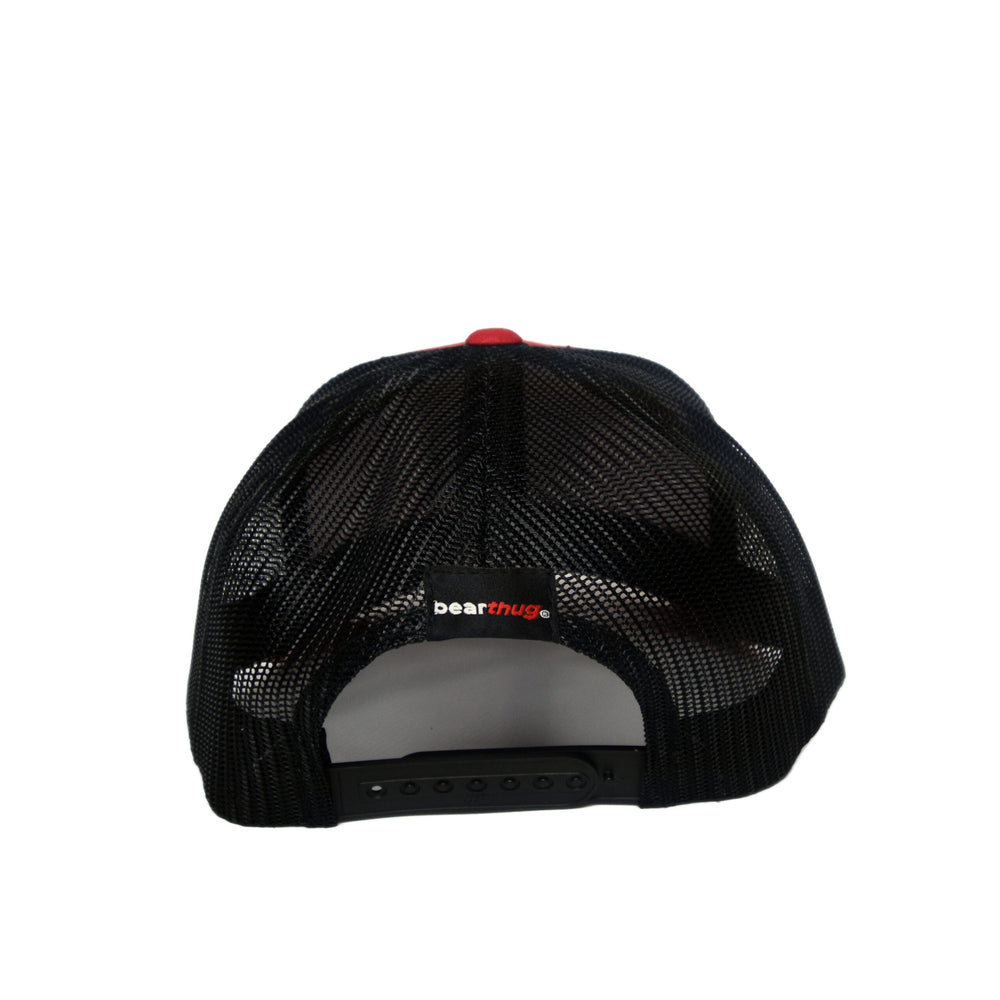 BearThug Snapback Ball Caps - Red/Black Mesh (PVC Patch) - Back