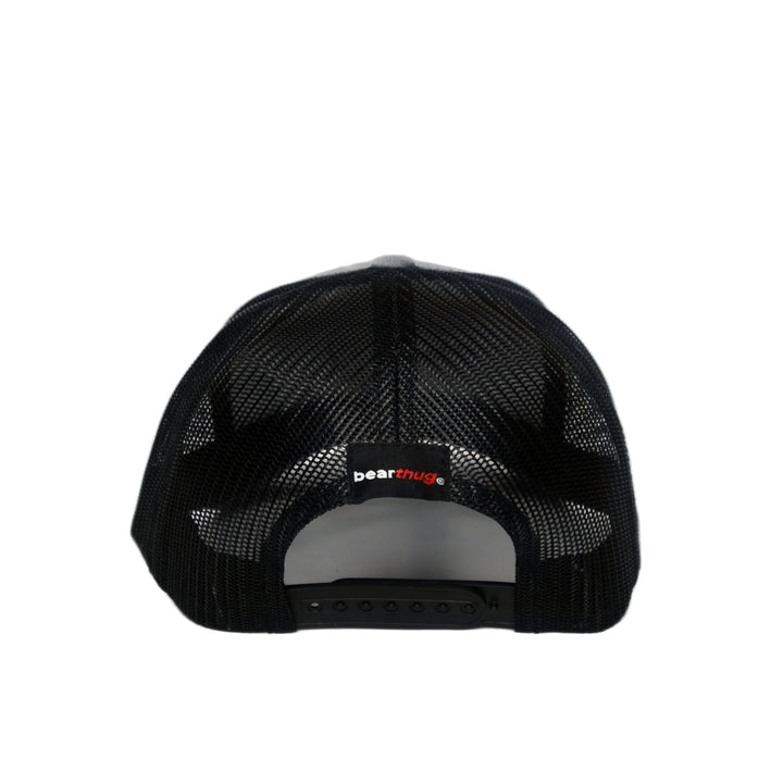 BearThug Snapback Ball Caps - Heather Grey/Black Mesh (PVC Patch) - Back