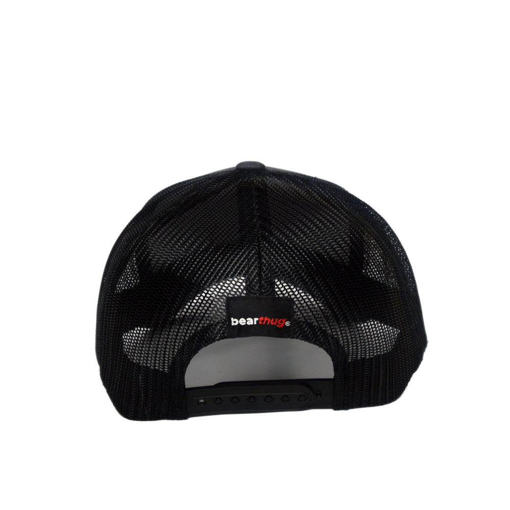 BearThug Snapback Ball Caps - Charcoal/Black Mesh (PVC Patch) - Back