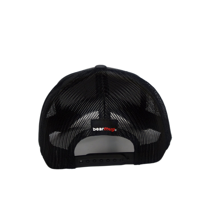 BearThug Snapback Ball Caps - Charcoal/Black Mesh (PVC Patch) - Back