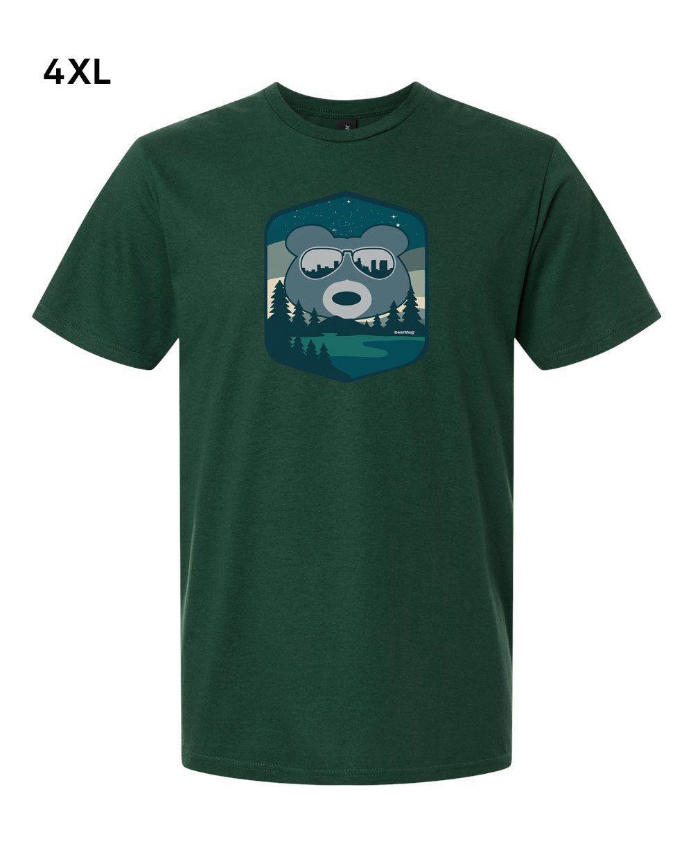 BearThug Mountain Night Forest Green T-shirt