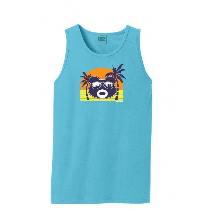 BearThug Sun Palms Teal Tank-top