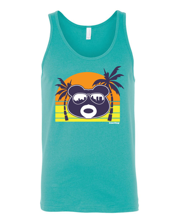 BearThug Sun Palms Teal Tank-top