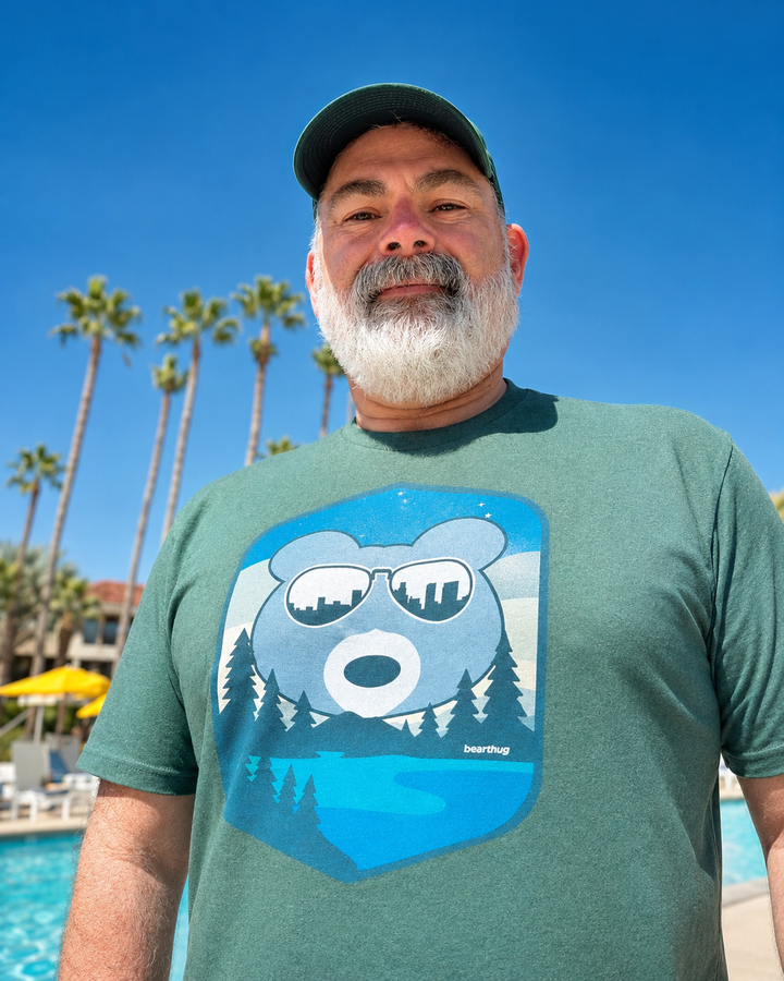 BearThug Mountain Night Forest Green T-shirt