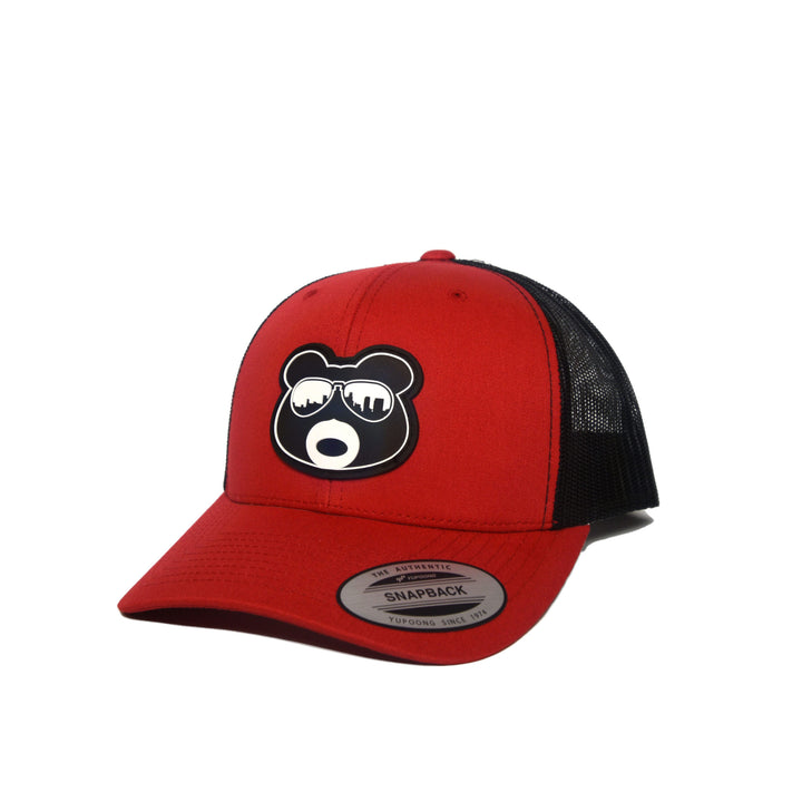 BearThug Snapback Ball Cap - Red/Black Mesh (PVC Patch)