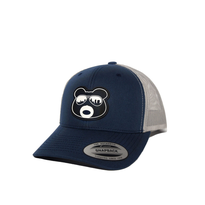 BearThug Snapback Ball Cap - Navy/Grey Mesh (PVC Patch)