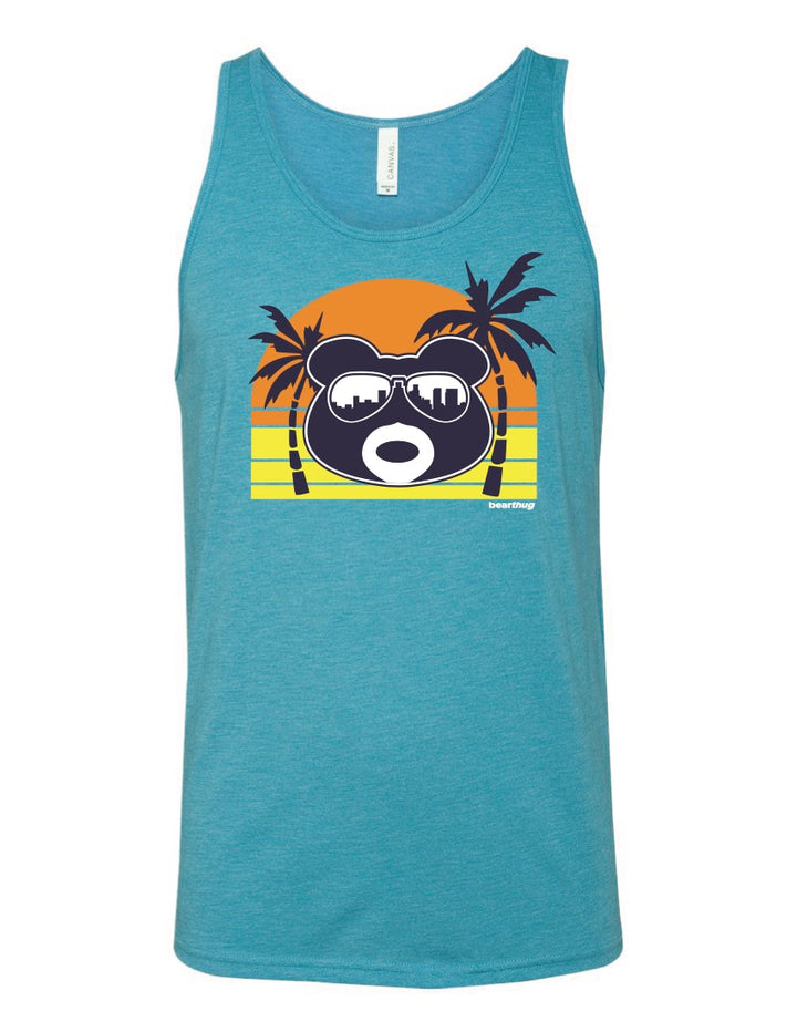 BearThug Sun Palms Teal Tank-top