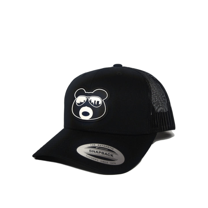 BearThug Snapback Ball Cap - Black/Black Mesh (PVC Patch)