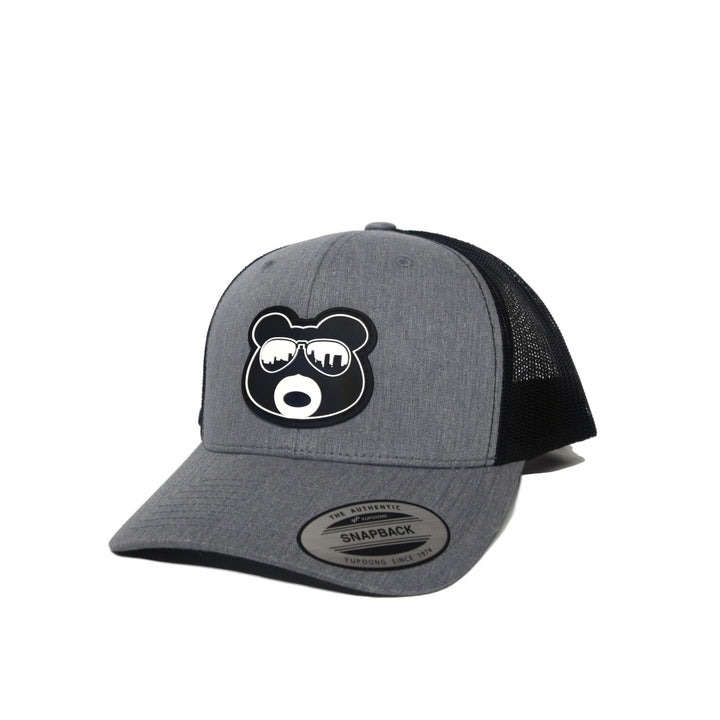 BearThug Snapback Ball Cap - Heather Grey/Black Mesh (PVC Patch)