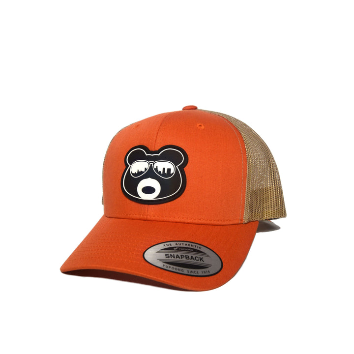 BearThug Snapback Ball Caps - Orange/Khaki Mesh (PVC Patch)